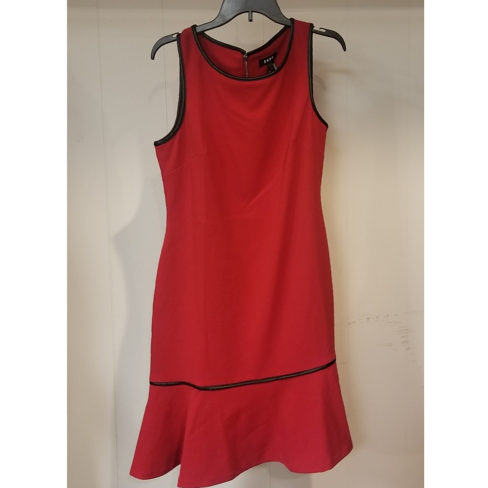 DKNY Red Sleeveless Dress Size 12